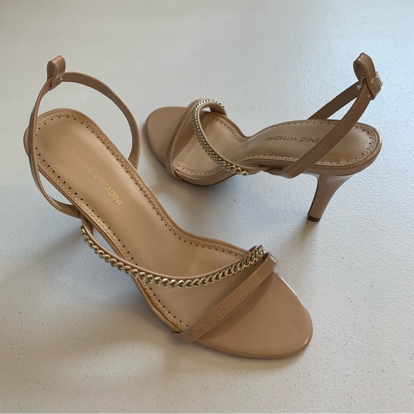 Adrienne Vittadini Nude Stiletto Sandals Size 11 - Picture 1 of 14